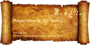 Mayersberg Ámon névjegykártya